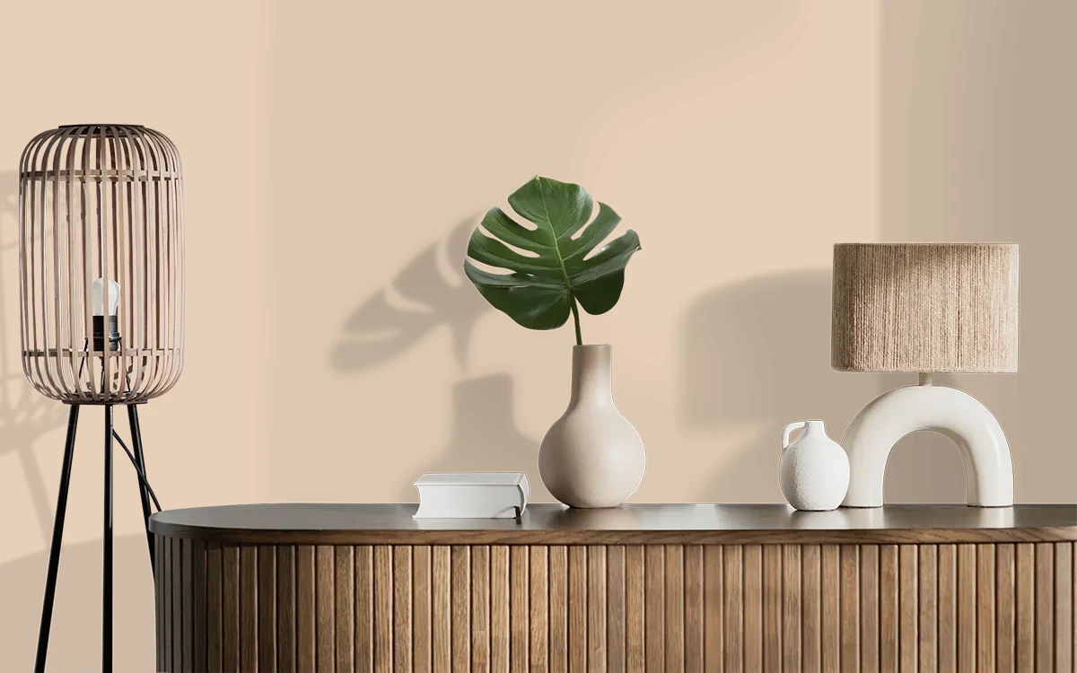 Nippon Paint's WHITE CHOC color on different wall surfaces.