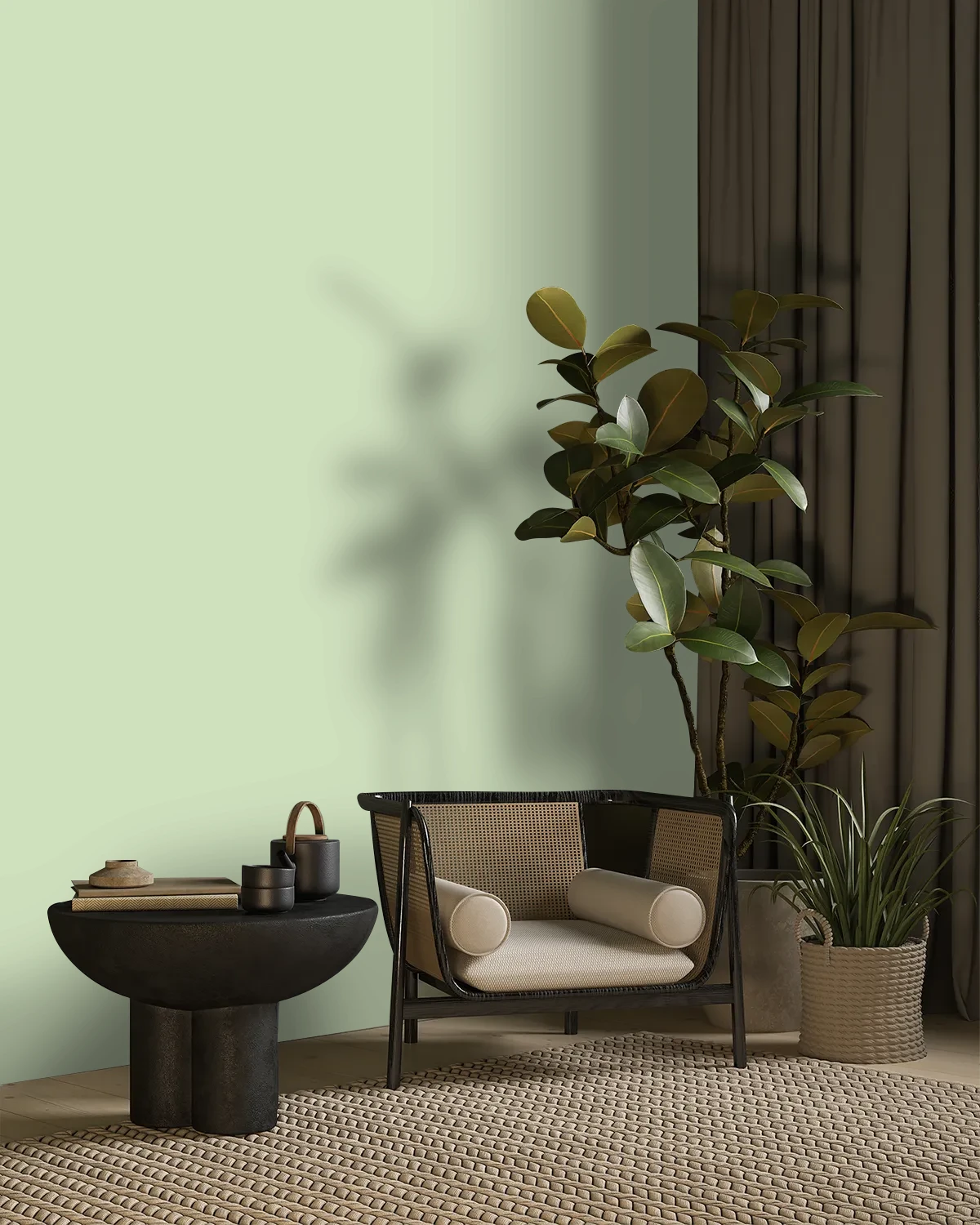 Nippon Paint's WHITE FERN color on a beautifully decorated wall.