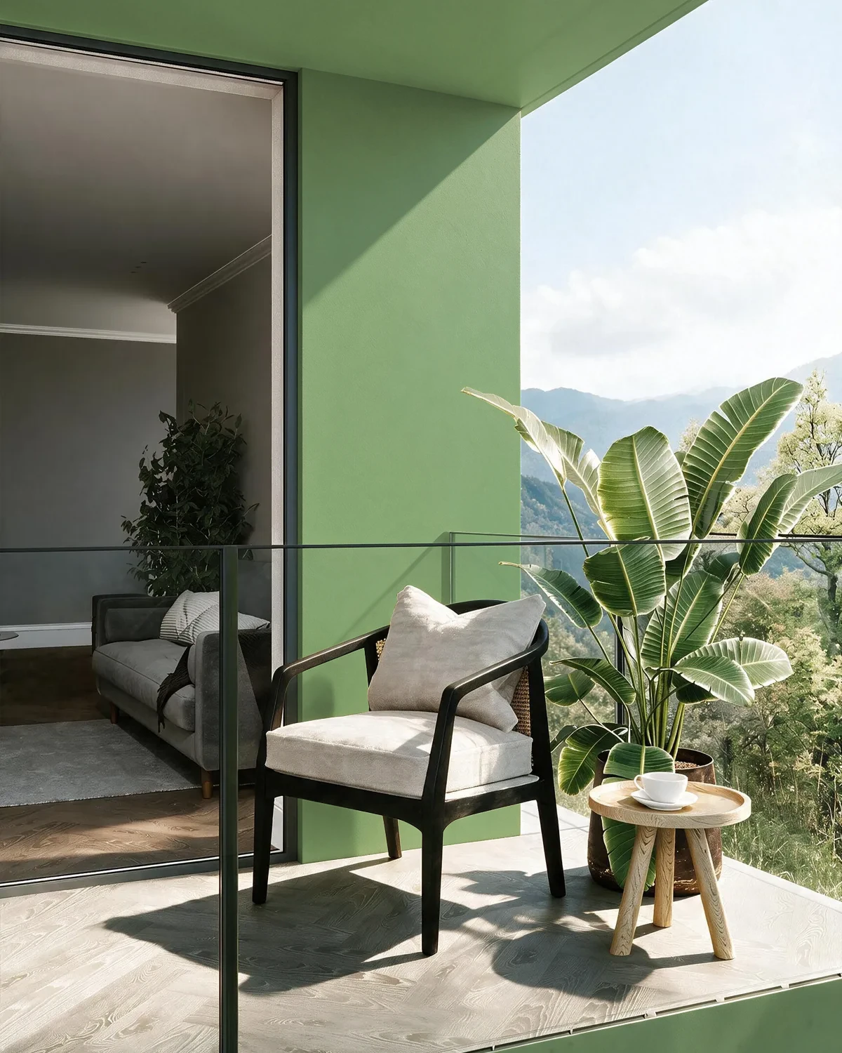 Nippon Paint's WILD CACTUS color on a beautifully decorated wall.