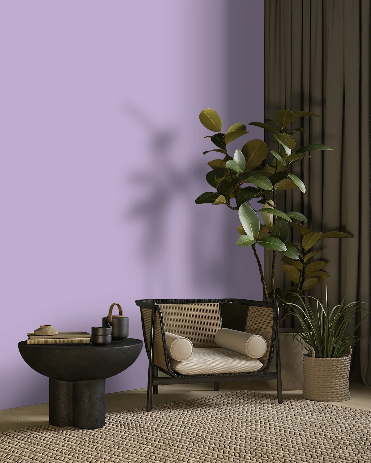Nippon Paint's WILD INDIGO color on a beautifully decorated wall.