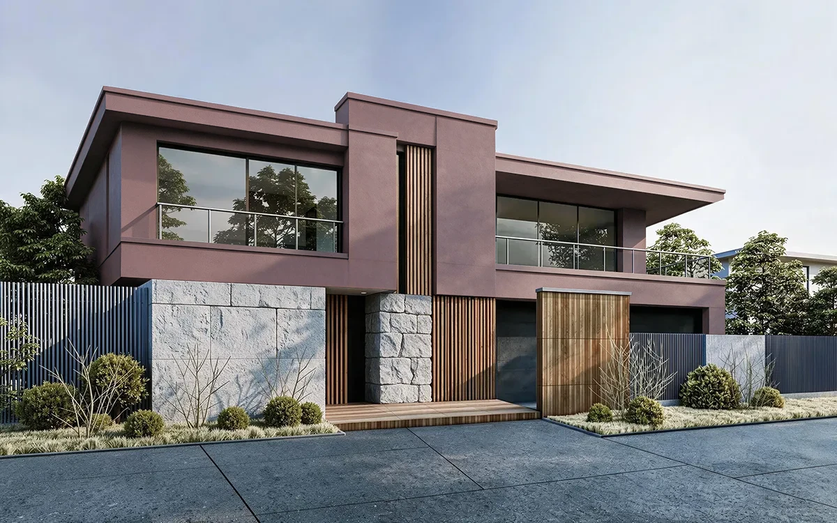 Nippon Paint's WINE BLUSH color on different wall surfaces.