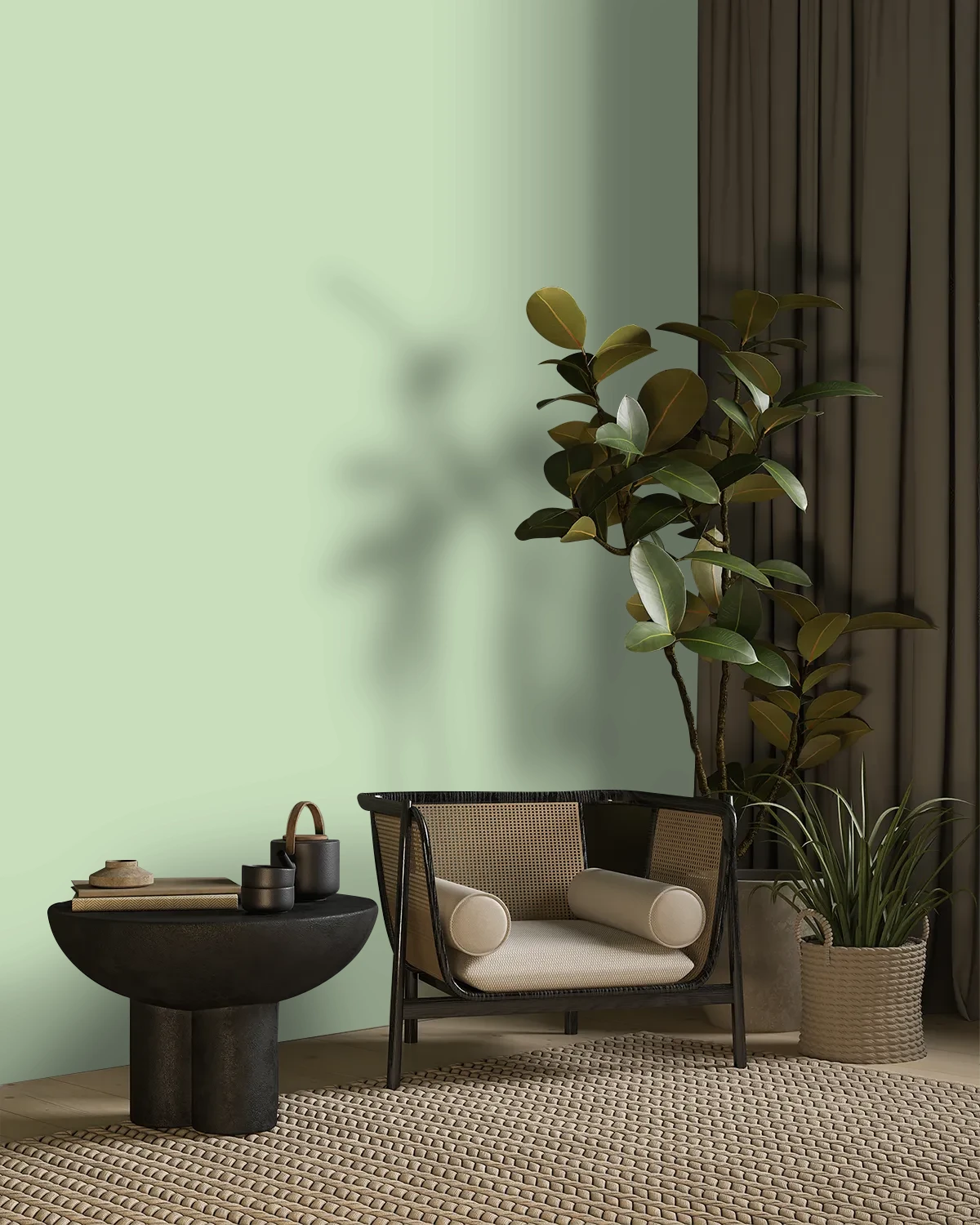 Nippon Paint's WING FLUTTER color on a beautifully decorated wall.
