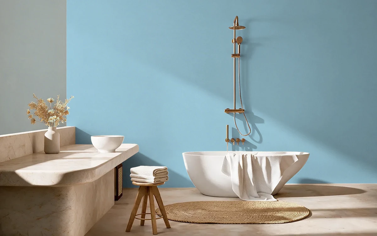 Nippon Paint's WINNING STREAK color on different wall surfaces.