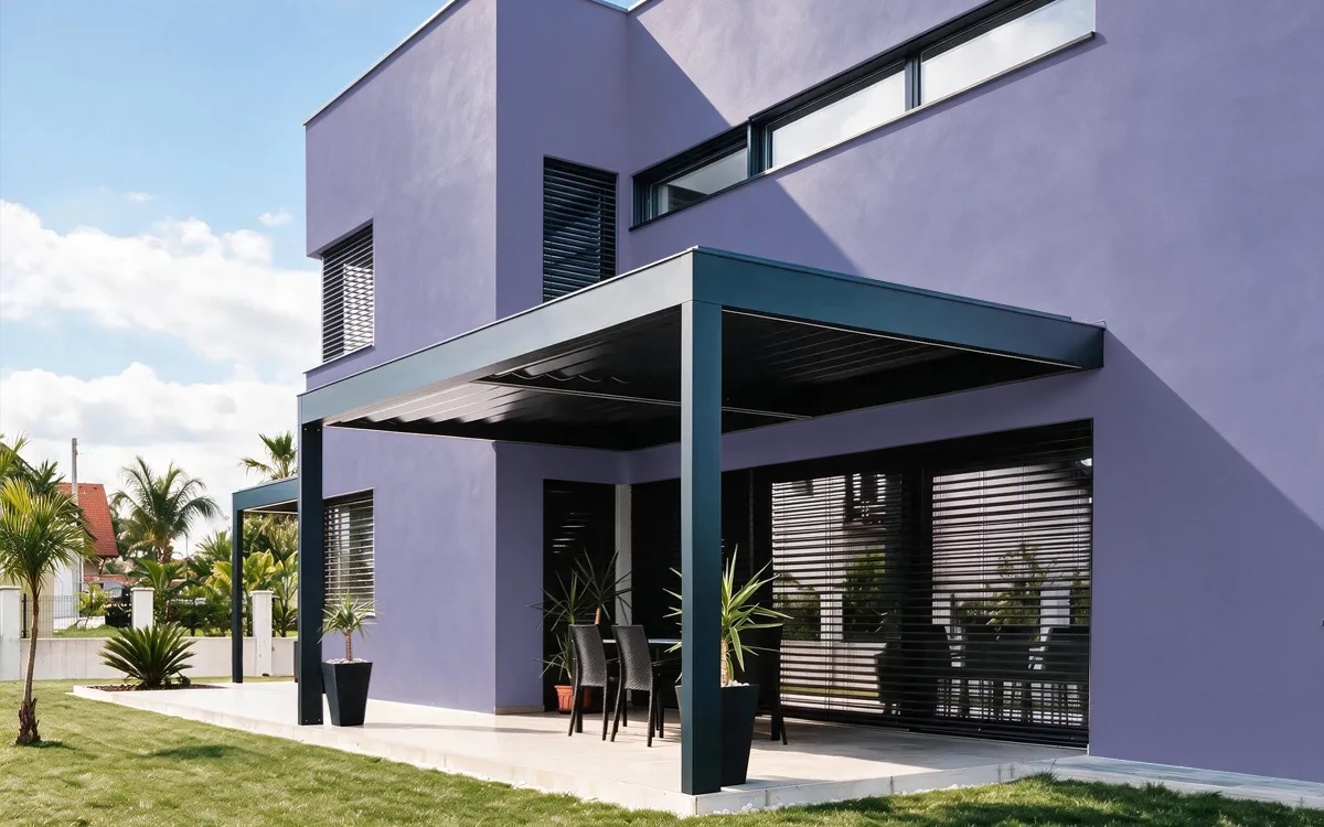 Nippon Paint's WISHFUL PURPLE color on different wall surfaces.