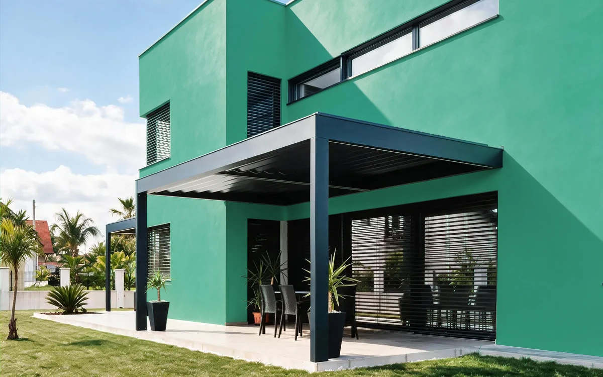 Nippon Paint's WIZARD GREEN color on different wall surfaces.