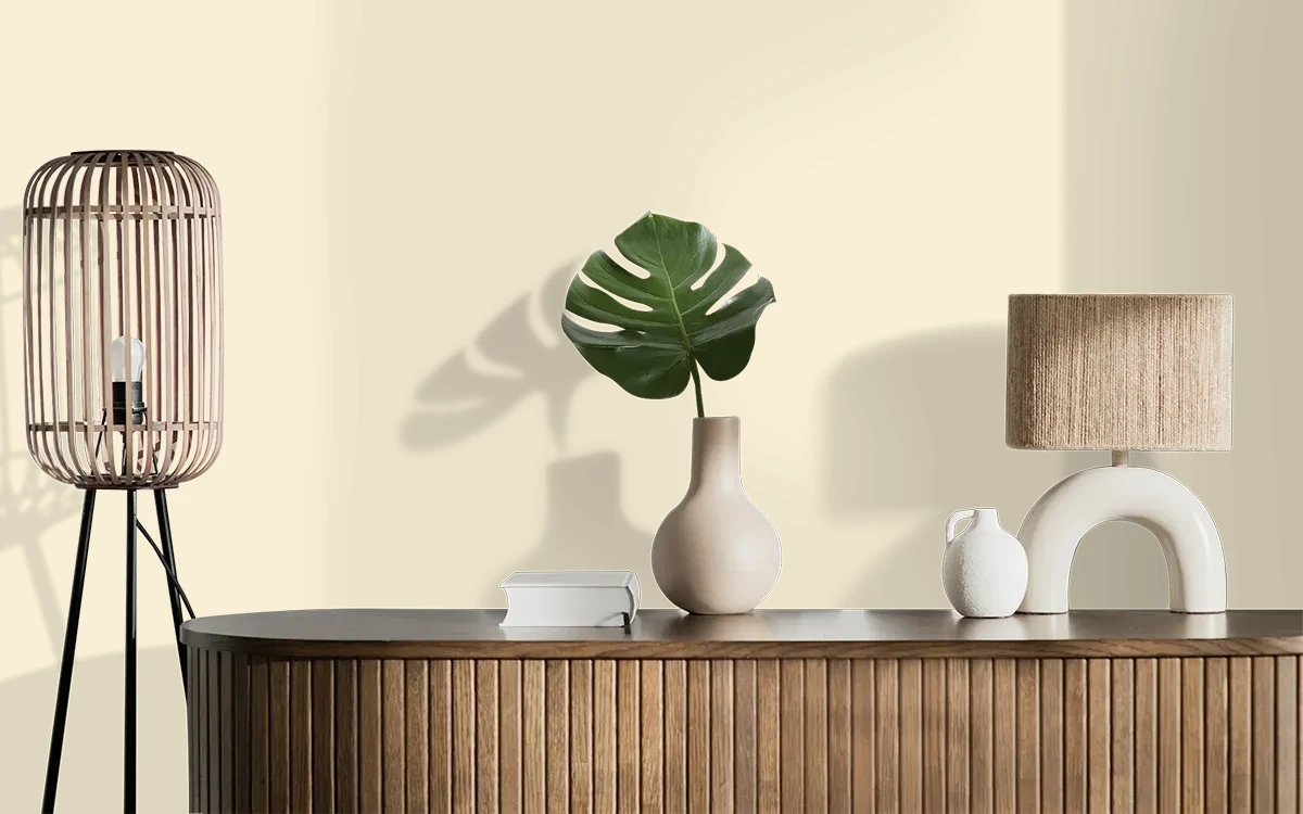 Nippon Paint's WONDER YEARS color on different wall surfaces.