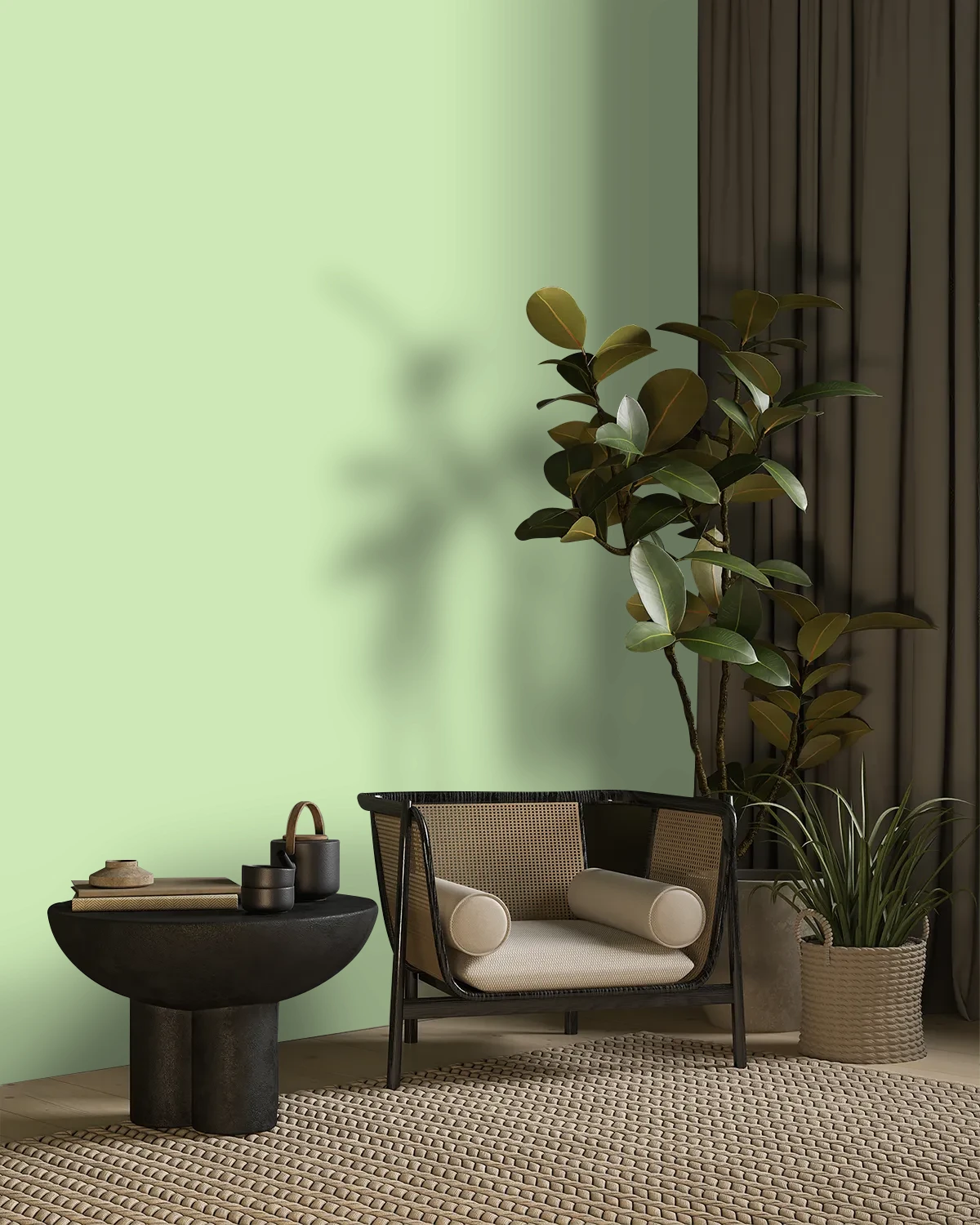 Nippon Paint's WRAPPED MINT color on a beautifully decorated wall.