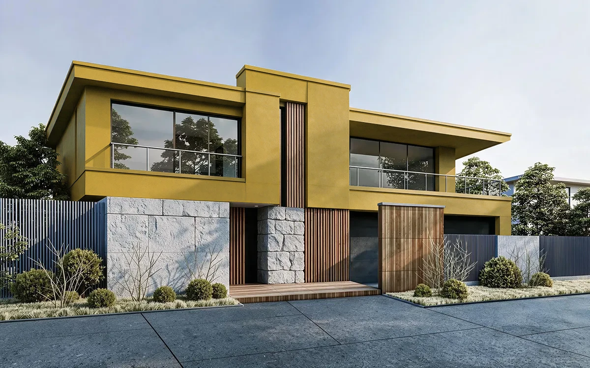 Nippon Paint's YELLOW BLAZE color on different wall surfaces.