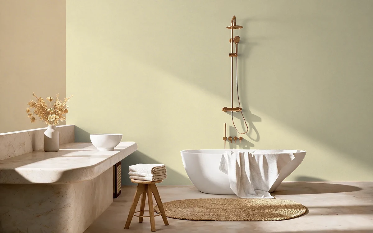 Nippon Paint's YELLOW POMELO color on different wall surfaces.