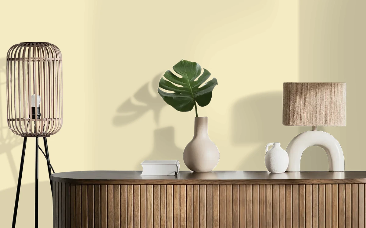 Nippon Paint's YELLOW TULIP color on different wall surfaces.