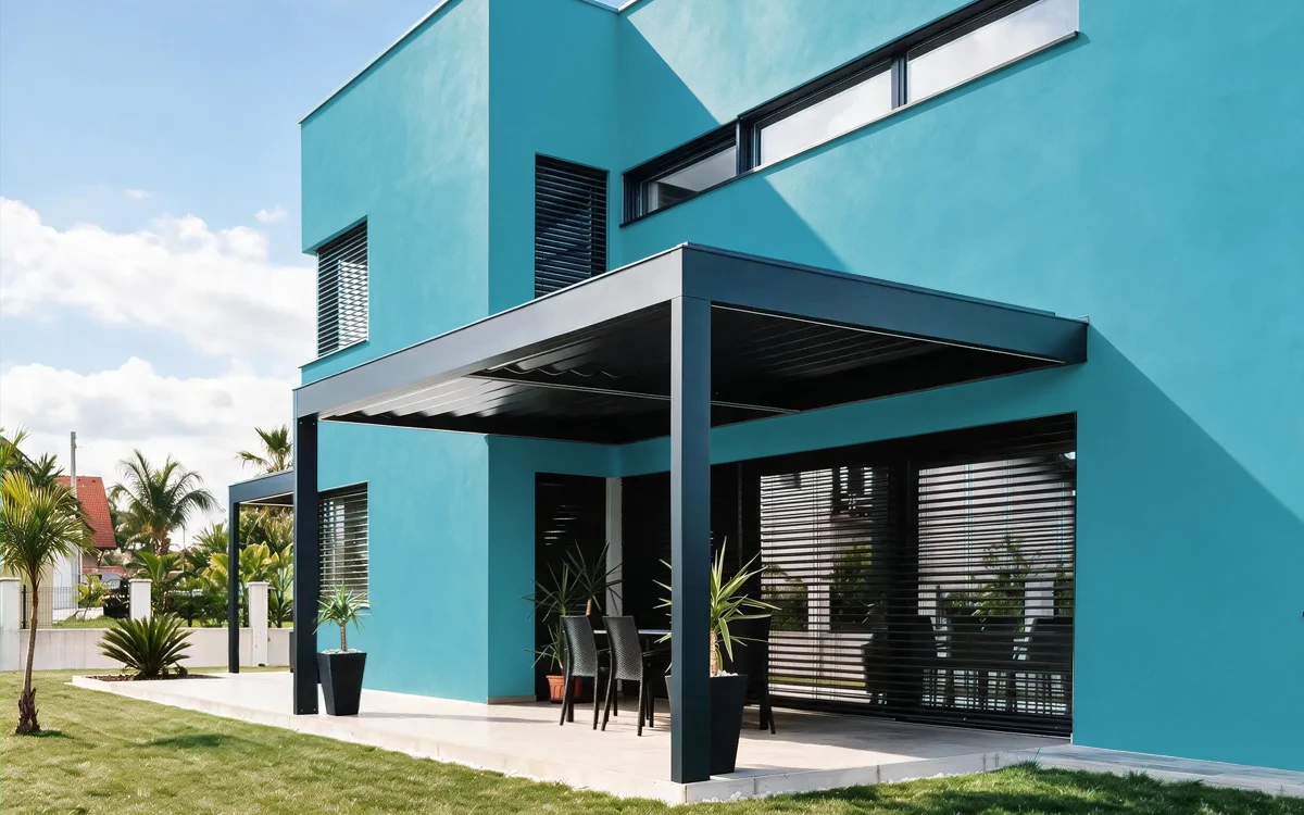 Nippon Paint's YONDER color on different wall surfaces.