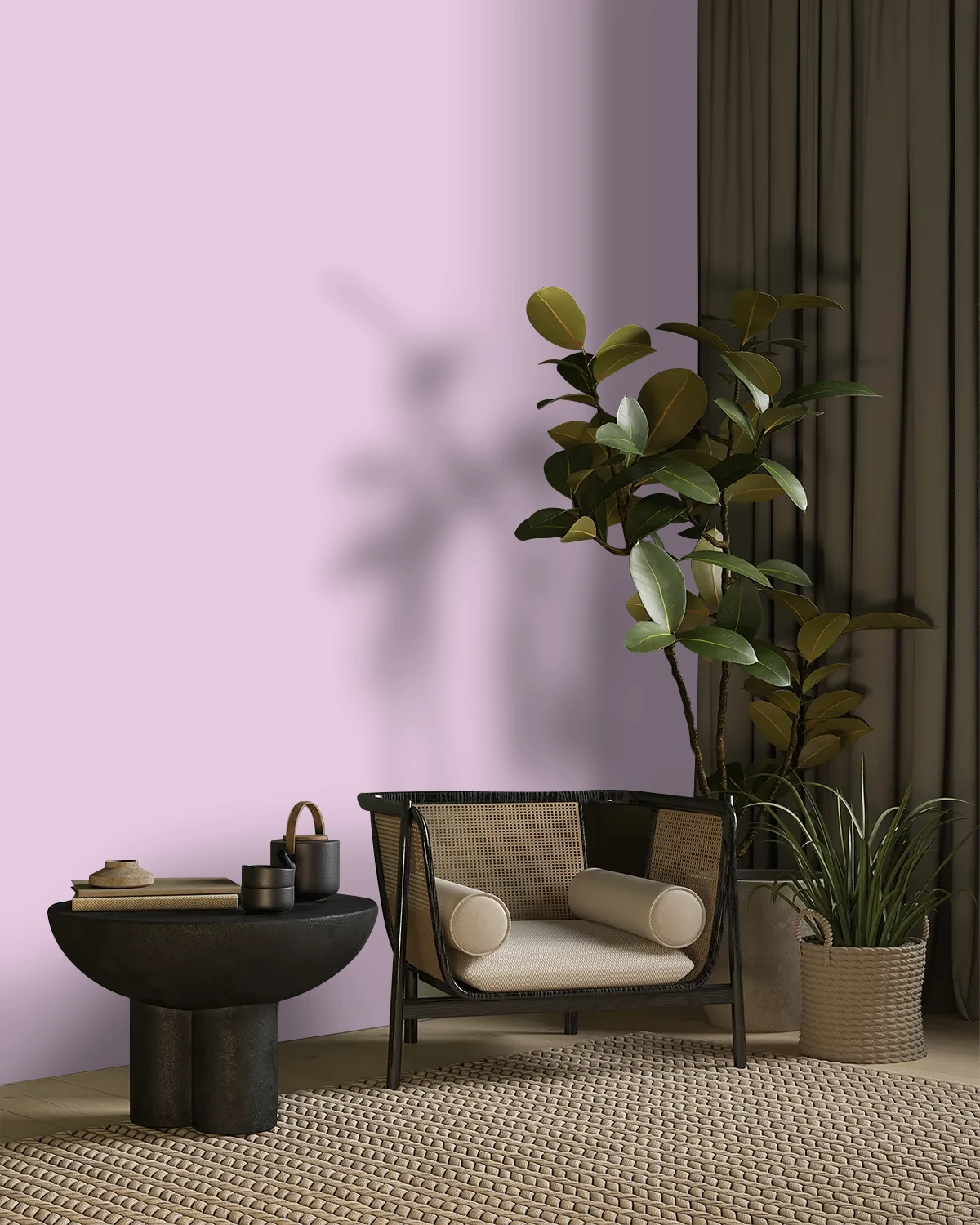 Nippon Paint's YOUNG DANCER color on a beautifully decorated wall.