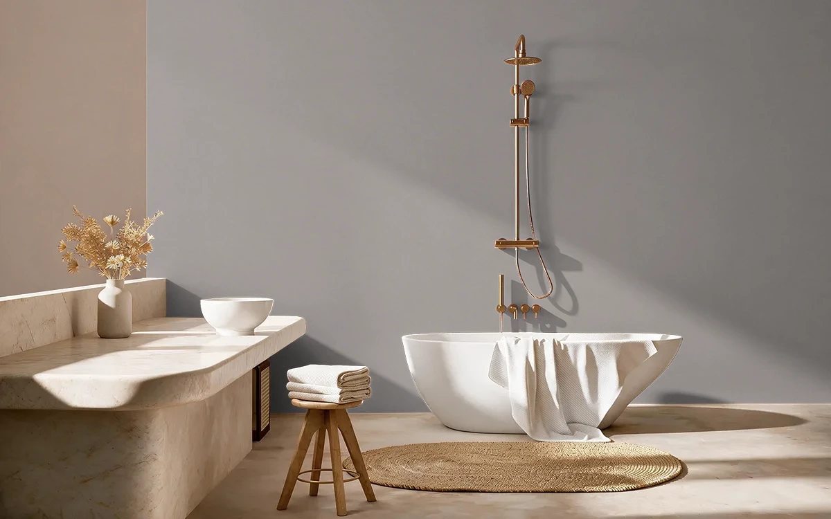 Nippon Paint's YOUTHFUL GRACE color on different wall surfaces.