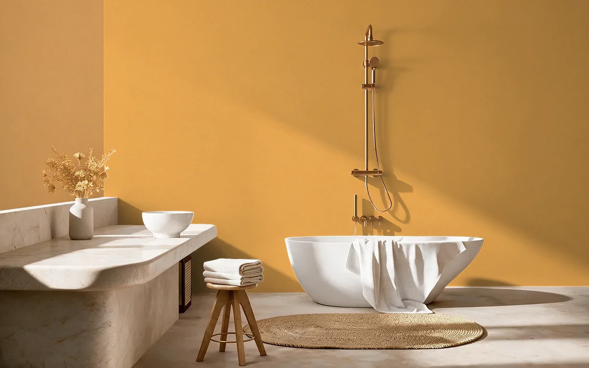 Nippon Paint's ZING color on different wall surfaces.